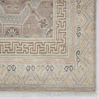 Khotan Loom 9x12 Muted Geometric Medallions Wool Rug