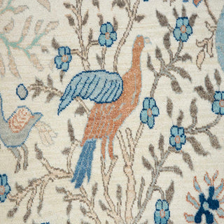 10x14 Large Area Ivory Decorative Birds Peacock Wool Rug