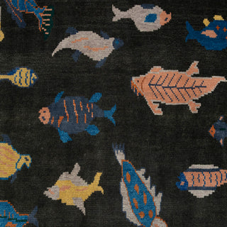 Pisces 8x10 Playful Fish Pattern Wool Rug
