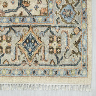 Edward - 8x10 Ivory Silver Persian Inspired Fine Oushak Rug