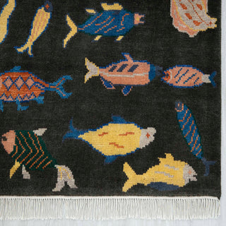 Pisces 8x10 Playful Fish Pattern Wool Rug
