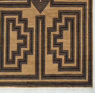 Whelan - Brown Geometric Fine Quality Wool Rug
