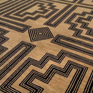 Whelan - Brown Geometric Fine Quality Wool Rug