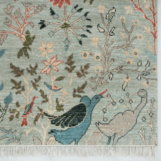 6x9 Muted Look Birds Peacock Fine Weave Wool Rug