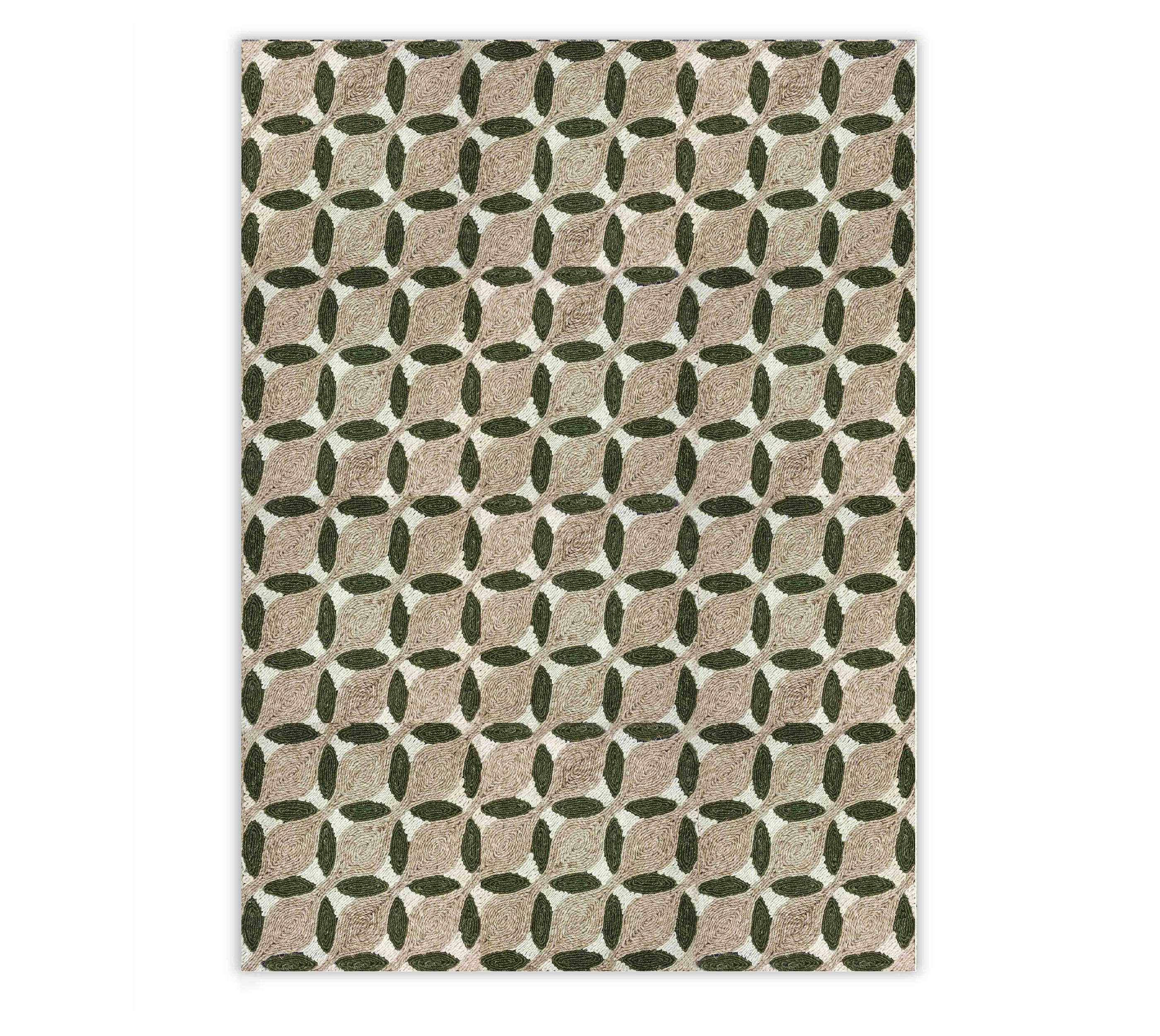 8x10 Olive Green Ivory Geometric Motifs Handmade Abaca Rugs – OrientalLooms
