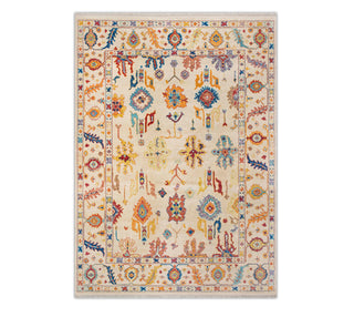 10x14 Ivory Bright Colors Soft Wool Living Room Turkish OUSHAK Rug