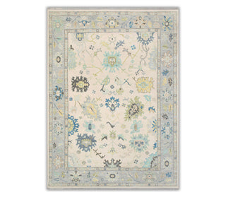 10x14 Ivory Gray Modern Muted Turkish Oushak Hand Knotted Wool Large Area Rug
