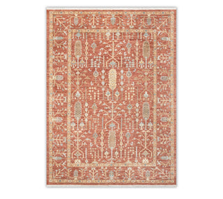 10x14 Rust Wool Persian Cypress Tree Style Hand Knotted Modern Oushak Rug