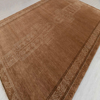 10x14 brown handmade turkish style soft wool rug