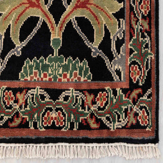 2'6x10 Ft Black Modern Persian Inspired Wool Runner