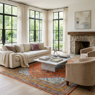12x15 large area rust wool persian carpet for living room