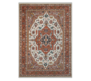 12x18 Hand Knotted Oversize Persian Serapi Ivory Rust Wool Rug