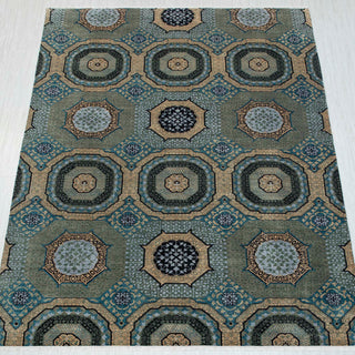 Mamluk Mosaic 10x14 Sage Green Egyptian Mamluk Inspired Rug