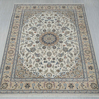 Nain 9x12 Medallion Persian Wool & Silk Rug