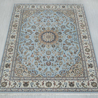 Nain 9x12 Medallion Persian Wool & Silk Rug
