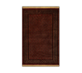 Herati 3x5 Deep Red Traditional Tribal Pattern Small Rug