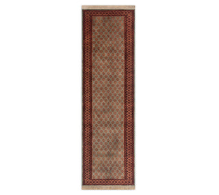 2.6x10 Runner Rug Green Baluch Tribal Hand Knotted Fine Soft Thick Plush Feel Wool Staircase Runner / Hallway Rug