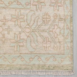 Gabrielle Muted Green Hand Knotted Oushak Wool Rug