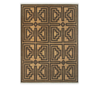 Whelan - Brown Geometric Fine Quality Wool Rug