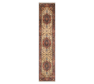 2'6x10 Ft Cream Wool Runner Rug Vintage Persian Style Hallway Rug