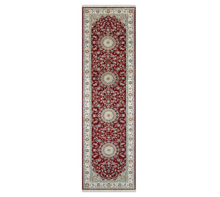 2'6x6 Red Medallion Persian Nain Wool & Silk Runner Rug