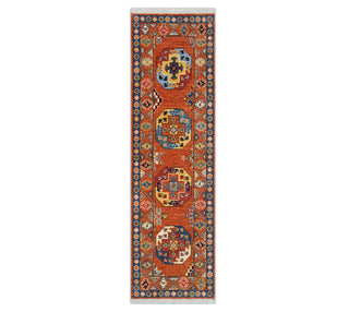 2'6x8 Ersari Turkmen Inspired Hand Knotted Runner Rug