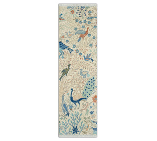 2'6x8 hand knotted persian Paradise Garden Peacock ivory wool Runner Rug