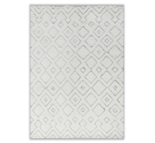 Bohemian Shag Geometric Design Hand Knotted Moroccan Beni Ourain Berber Rug
