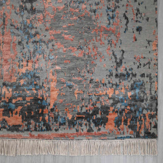 Silvara - 8x10 Hand Knotted High KPSI Wool & Kashmir Silk Abstract Rug