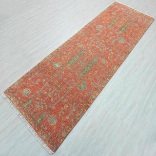 3X10 red Green tree of life HANDMADE TURKISH OUSHAK RUNNER RUGS