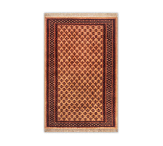 3x5 Beige Senneh Hand Knotted Fine Weave Soft Thick Plush Feel Wool Small Rug