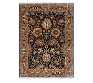4x6 & 5x7 Authentic Floral Motifs Navy Persian Ziegler Fine Weave Rug