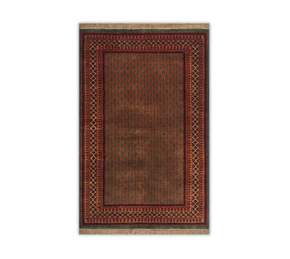 4x6 Dark Green Persian Baluch Hand Knotted High KPSI Soft Plush Feel Wool Rug