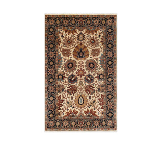 4x6 Handmade Persian Wool Rug Vintage Ivory Oriental Area Carpet