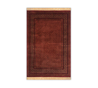 4x6 Red Persian Senneh Hand Knotted High KPSI Soft Plush Feel Wool small Rug