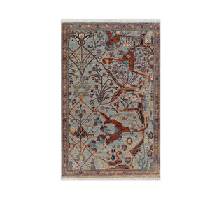 4x6 Small Area Rug Gray & Rust Antique Persian Finish Wool Rug