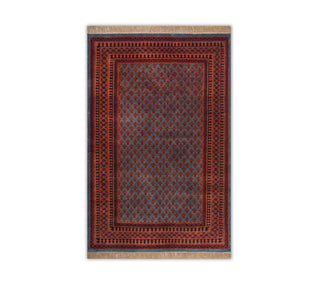 4x6 Blue Persian Senneh Hand Knotted High KPSI Soft Plush Feel Wool Rug
