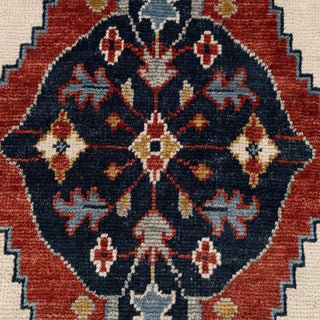 Indigo 8x10 Kazak Diamond Medallion Wool Rug