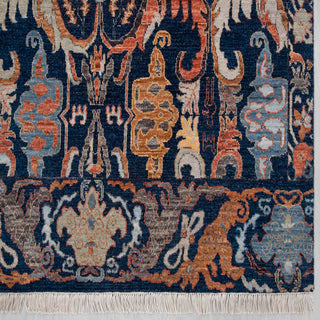 5x8 navy blue hand-knotted rug rust floral design wool pile stain resistant easy clean ideal for high traffic areas buy.