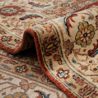 6x9 Antique Inspired Serapi Heriz red ivory Rug for Living Room