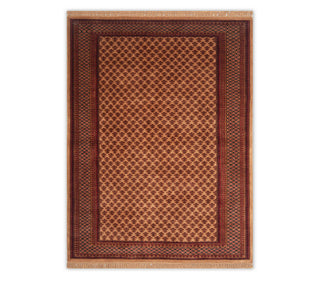 6x9 Beige Tribal Senneh Hand Knotted High KPSI Soft Thick Plush Feel Wool Rug