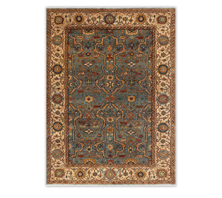 6x9 Blue Persian Retro Mahal High KPSI Hand Knotted Fine Wool Rug