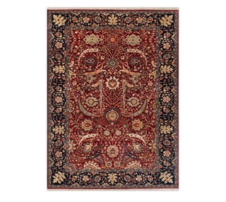 6x9 Classic Persian Kerman Sickle Red Colored Wool Rug For Living Room
