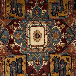 6x9 Geometric floral medallion hand knotted persian heriz serapi wool rug