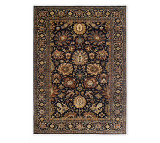  6x9 Navy Persian Ziegler Super Fine Quality Hand Knotted Area Rug