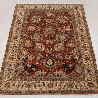 6x9 Traditional Persian red area rug with floral medallion design