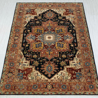 6x9 navy color Traditional oriental carpet for living room 