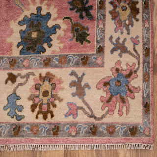 Stacy 8x10 Hand Knotted Floral Oushak Motif Woolen Rug