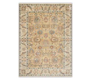 8x10 Beige Turkish Oushak Hand Knotted Soft Wool Rug