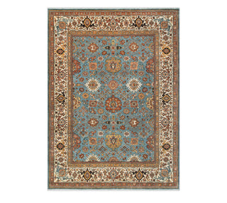  8x10 Blue Wool Persian Floral hand knotted Rug for bedroom & living room